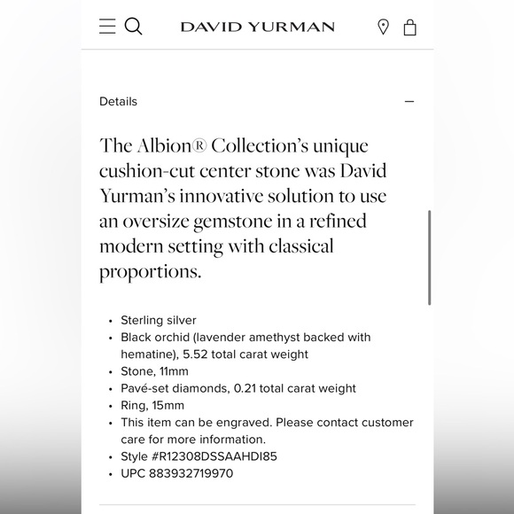 11mm Black Orchid Albion Ring - Picture 11 of 12